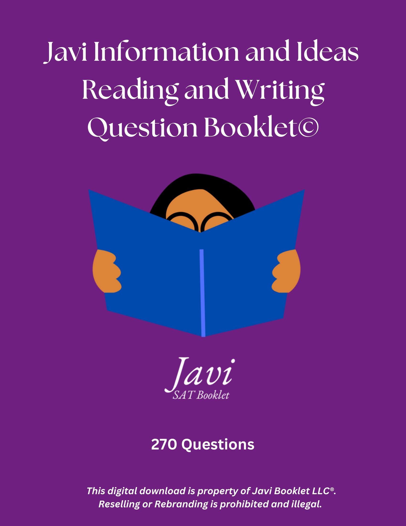 Javi Information and Ideas Reading and Writing Question Booklet